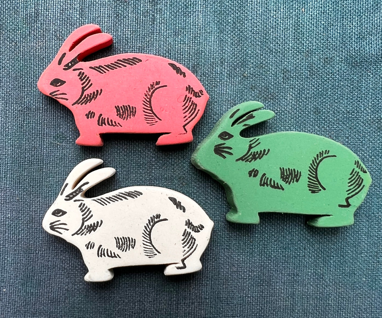 Unused 1950s Rabbit Erasers / Rubbers - Made in Japan