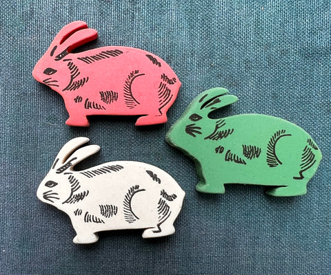 Unused 1950s Rabbit Erasers / Rubbers - Made in Japan