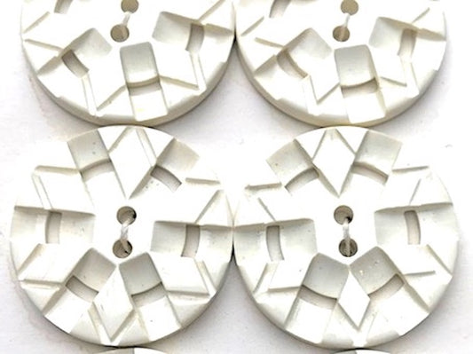 6 Vintage Origami  White 1.5cm, 1.8cm, 2.7cm  Buttons