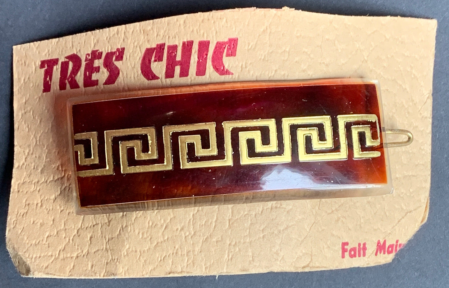 French 1950s Chic Tortoiseshell Lucite Hair Clip