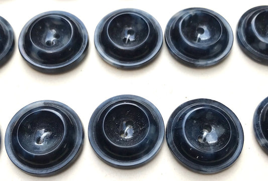 36 Very Dark Blue Vintage Marbled 1.8cm Buttons