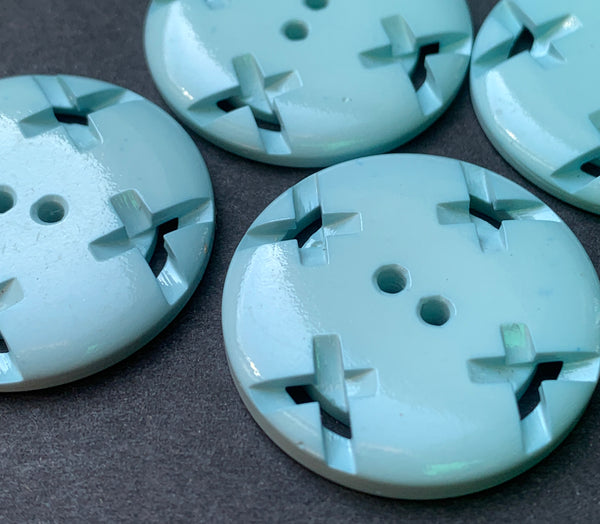 6  Intriguing Sky Blue 2.7cm Vintage Buttons