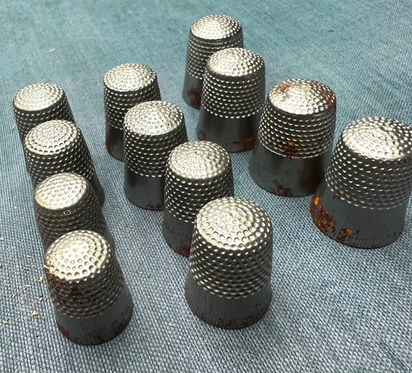 144 Rusty Vintage Thimbles..Different Sizes...Endless Creative Possibi