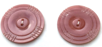 6 Very 1940s Venetian Pink 2.8cm Buttons - British