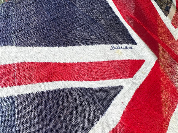 Vintage 1940s "British Made"  8 x 12" Cotton Union Jack