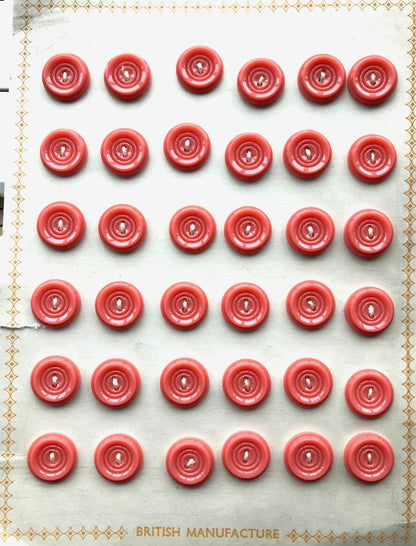 36 Coral Pink Simple and Satisfying Vintage 1.4cm Buttons