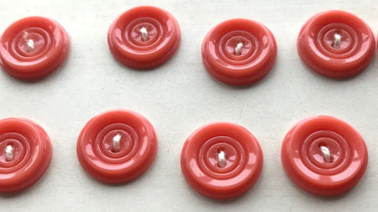 36 Coral Pink Simple and Satisfying Vintage 1.4cm Buttons