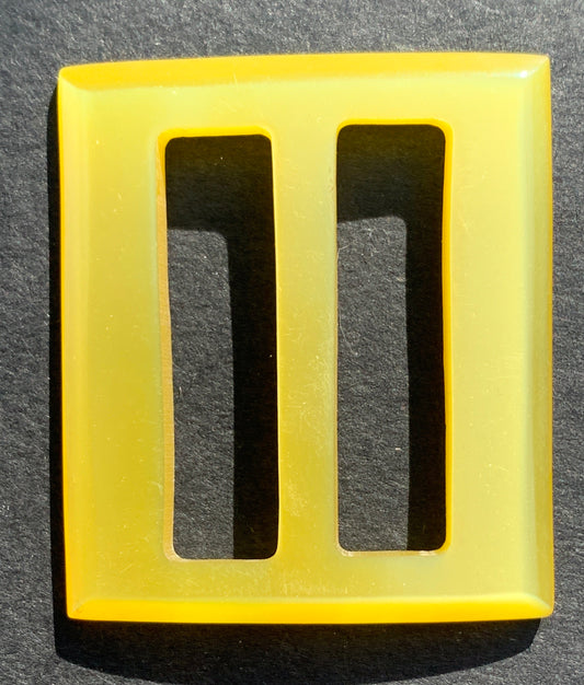 Glowing Sunny Yellow 4cm x 3.5cm Vintage Lucite Buckle