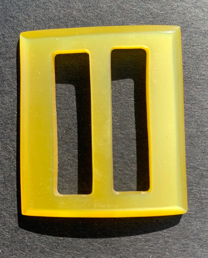 Glowing Sunny Yellow 4cm x 3.5cm Vintage Lucite Buckle