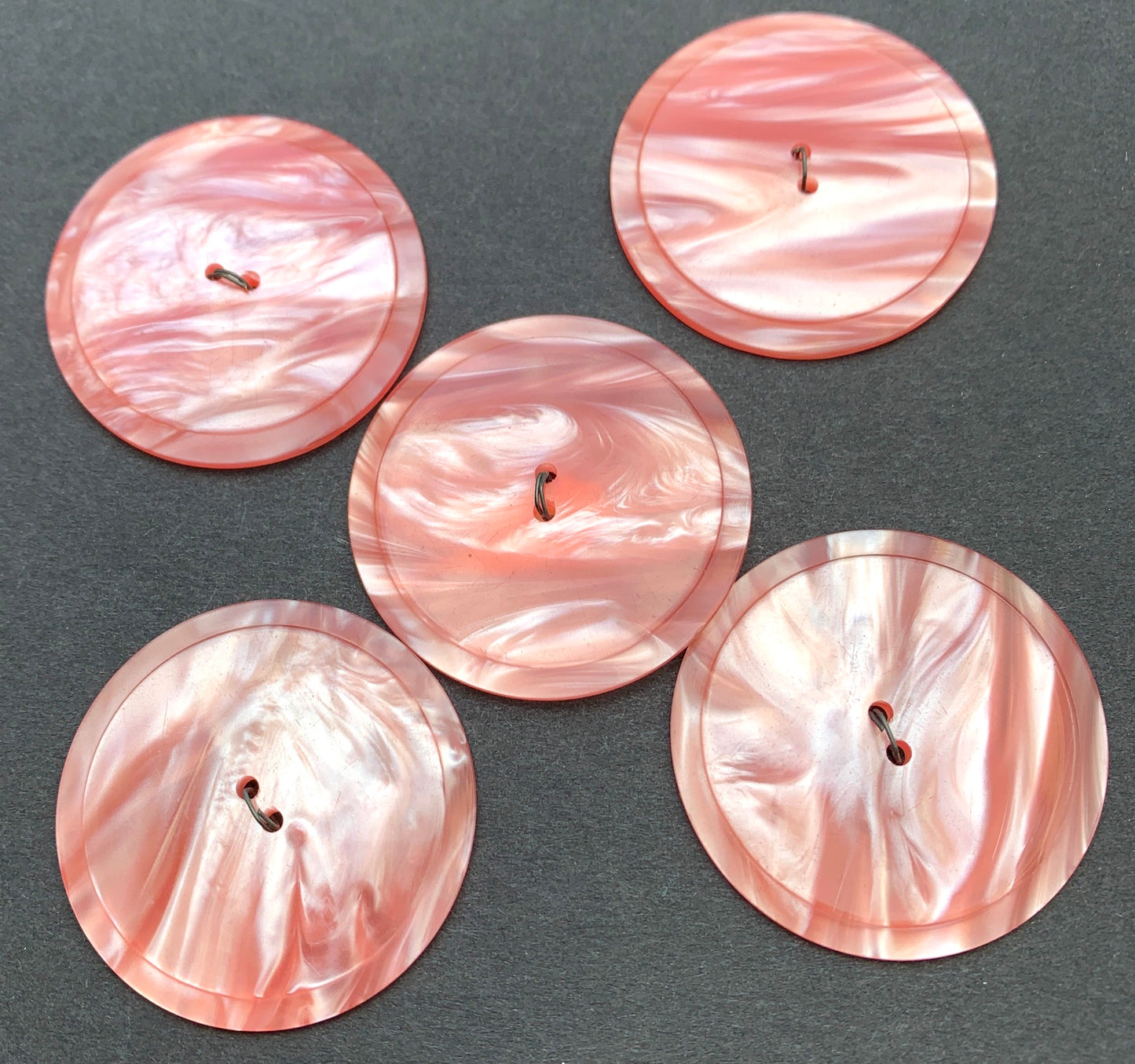 1 Moonglow Lucite Pink 3.7cm Button