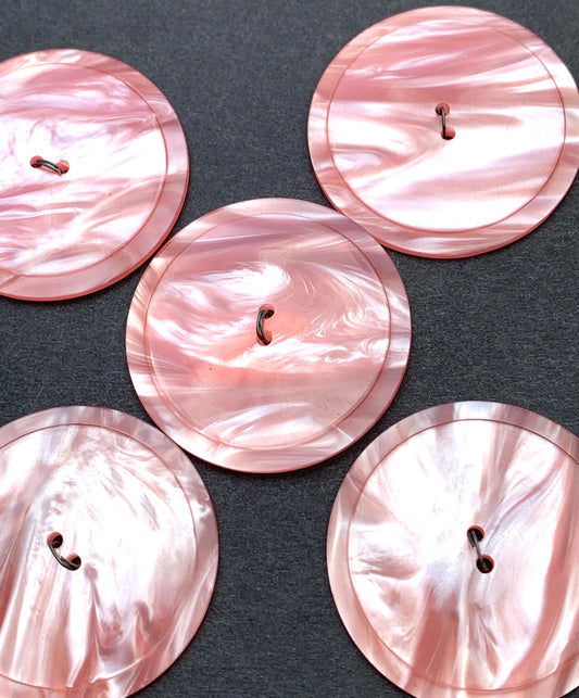 1 Moonglow Lucite Pink 3.7cm Button