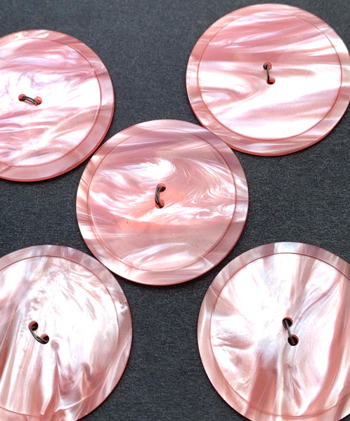 1 Moonglow Lucite Silvery Pink 3.7cm Buttons