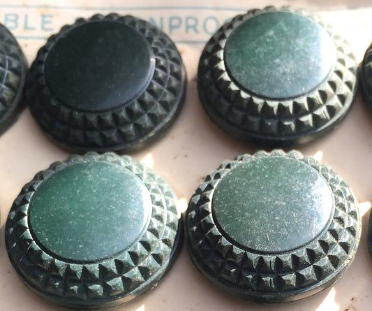 12 English Racing Green Bakelite Buttons- 2.2cm or 1.8cm