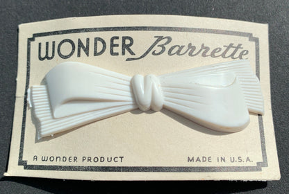 1950s Lucite WONDER Barrette Bow 6.5cm  Hair Clips