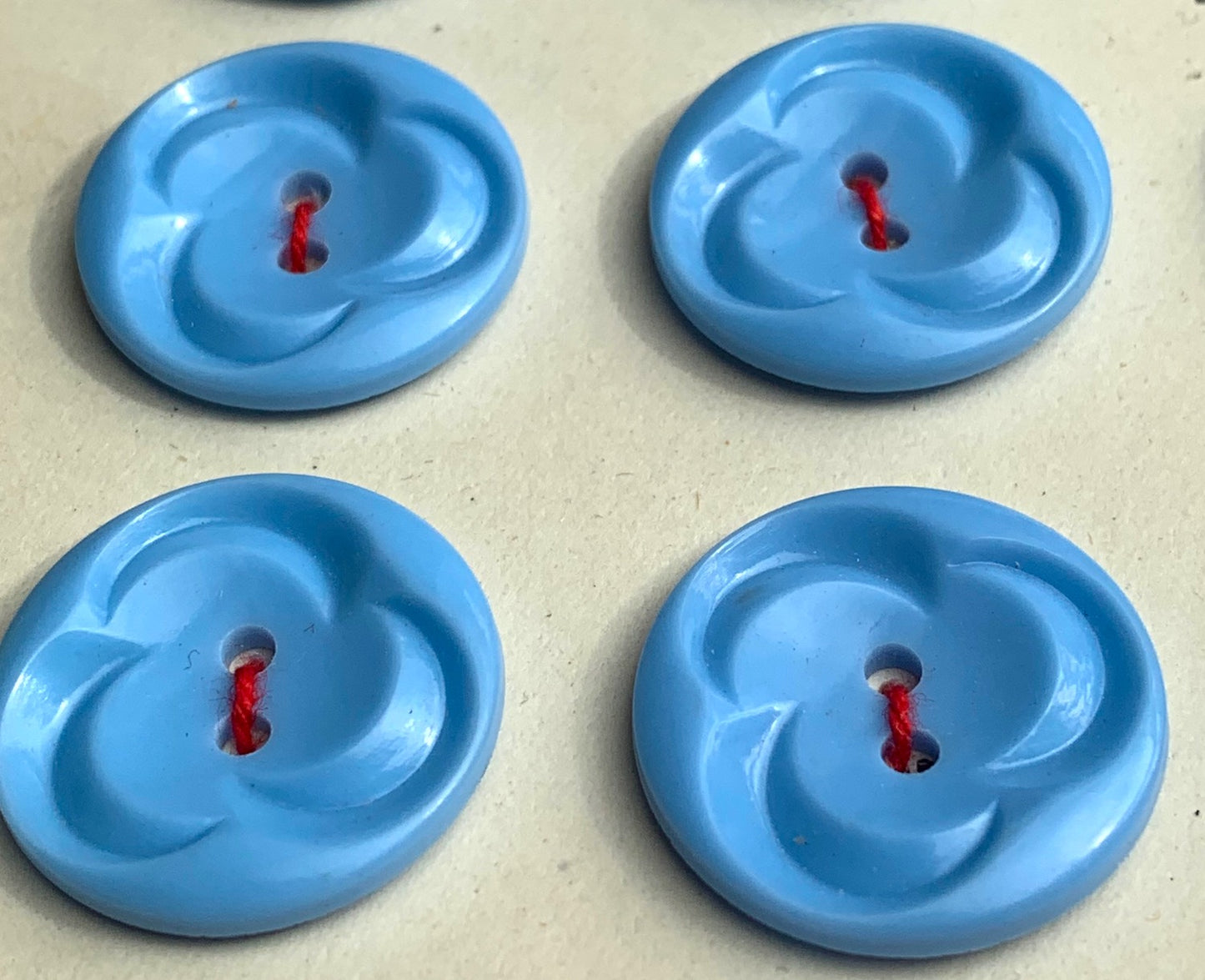 Joyful Baby Blue Vintage 2.2cm Buttons - 12 or 6 - Made in England
