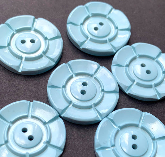 1940s Duck Egg Blue 2.2cm or 1.6cm Vintage  Buttons  6 or 24