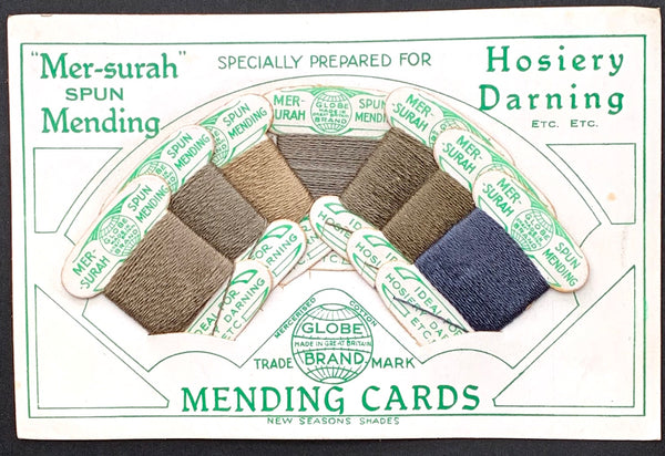 1920s Hosiery Darning Mending Card Made in Great Britain