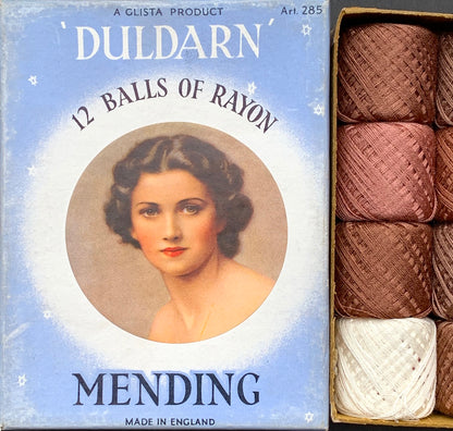 Gorgeous 1940s Box of Stocking & Hosiery Mending Cotton Thread - Made in England