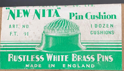 Extraordinary 1940s  "TAYLER'S NEW NITA PIN CUSHION" Made in England