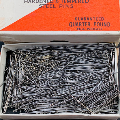 1930s Unopened Quarter Pound Box of BIJOU STEEL PINS by Critchley Bros Stroud
