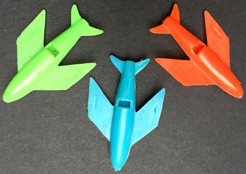3 Bright Vintage Aeroplane Whistles, 5cm long, Suitably loud Whistle..