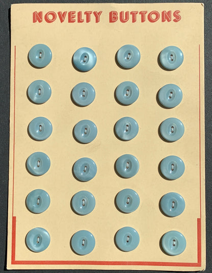 1.5cm Calm Blue Grey Vintage Buttons - 24 on a sheet  or 6 loose.