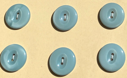 1.5cm Calm Blue Grey Vintage Buttons - 24 on a sheet  or 6 loose.