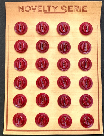 Deep Sangria Red Vintage 1.7cm Buttons - 24 or 6