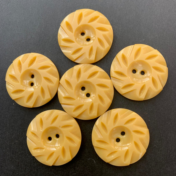6 Mustard Yellow Dynamic Vintage   2.2cm Buttons