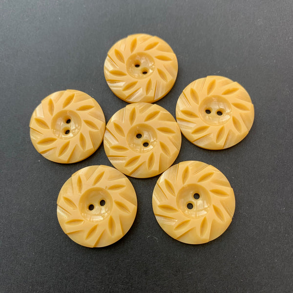 6 Mustard Yellow Dynamic Vintage   2.2cm Buttons