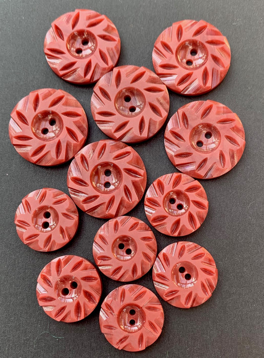 Vintage  Claret Red 2.2cm or 1.7cm  Buttons