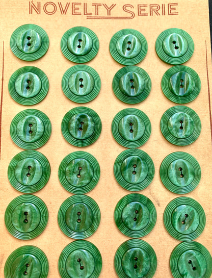 Shimmery Forest Green Vintage 1.7cm or 2.2cm Buttons - 24 or 6