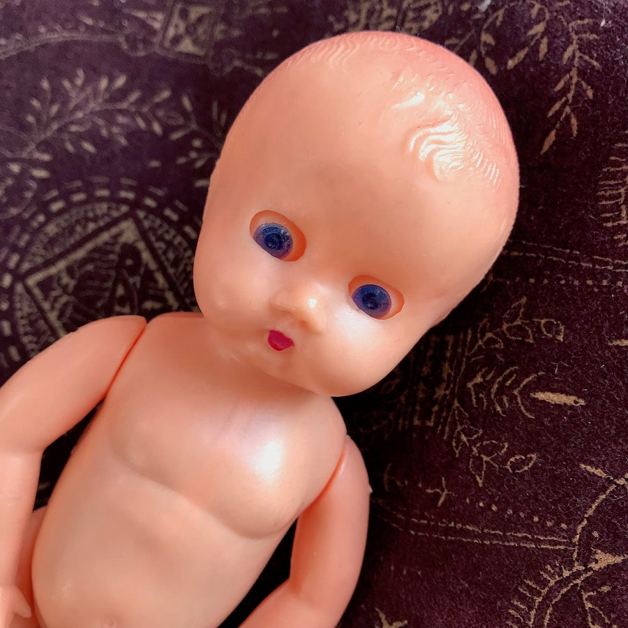 Rather Confused Naked Baby, Moving Limbs and Eyes, 8" Tall