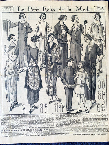 Knitting and Tea... 1924 French Fashion Paper Le Petit Echo de la Mode