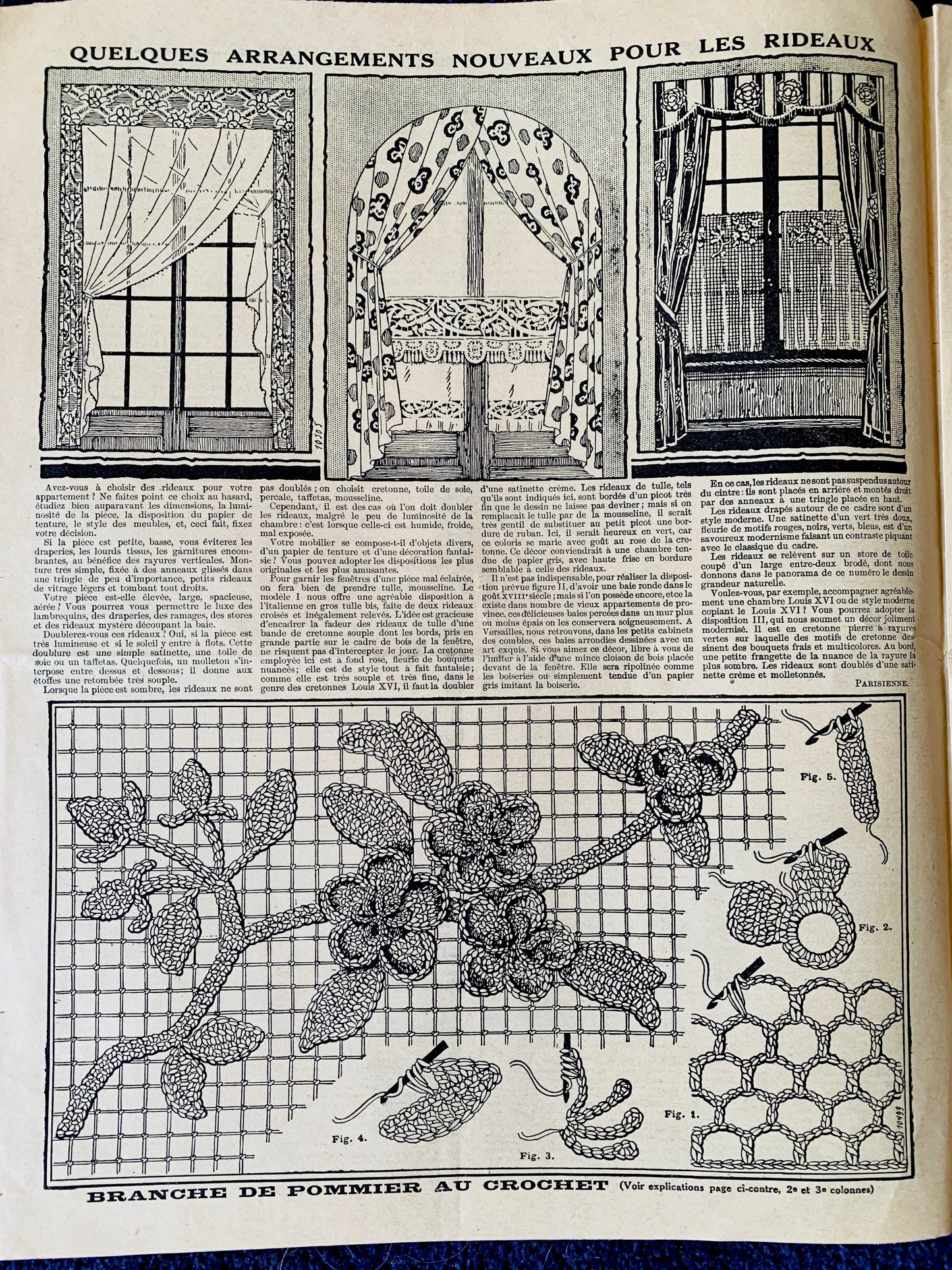Knitting and Tea... 1924 French Fashion Paper Le Petit Echo de la Mode