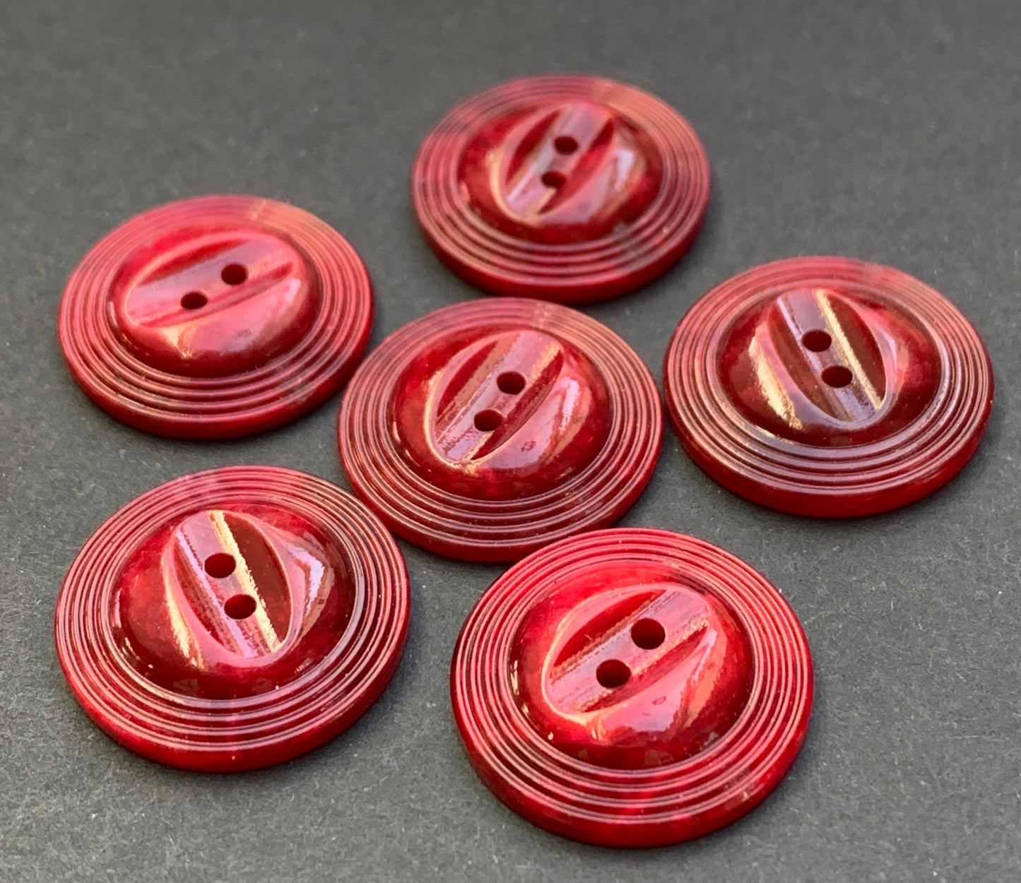 Deep Sangria Red Vintage 1.7cm Buttons - 24 or 6