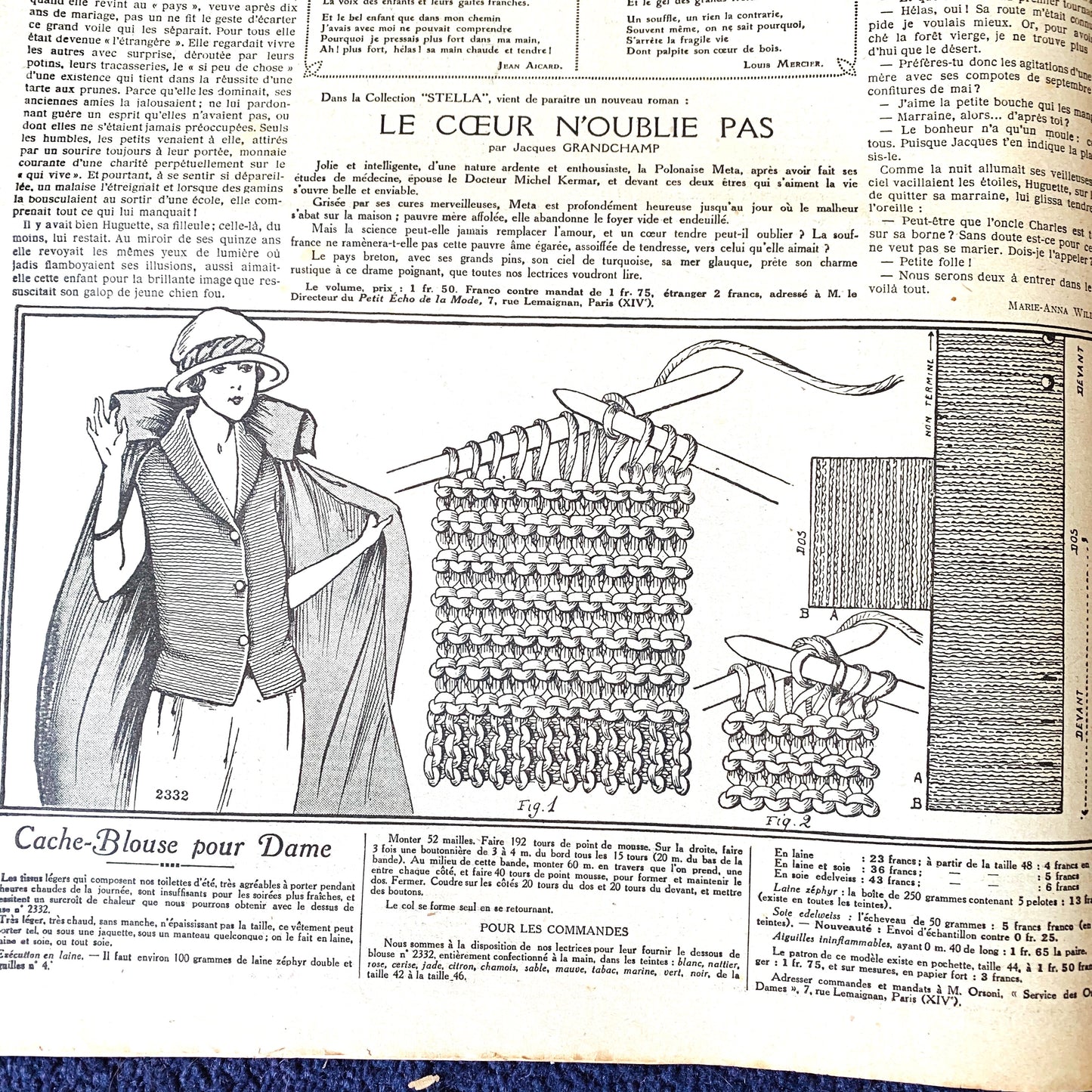 Exceptionally Practical Tennis Playing Outfit ... 1922 French Women's Paper Le Petit Echo de la Mode