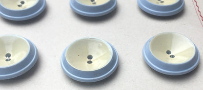 24 Vintage Italian Blue/Grey & Cream Buttons - 2cm or 1.6cm
