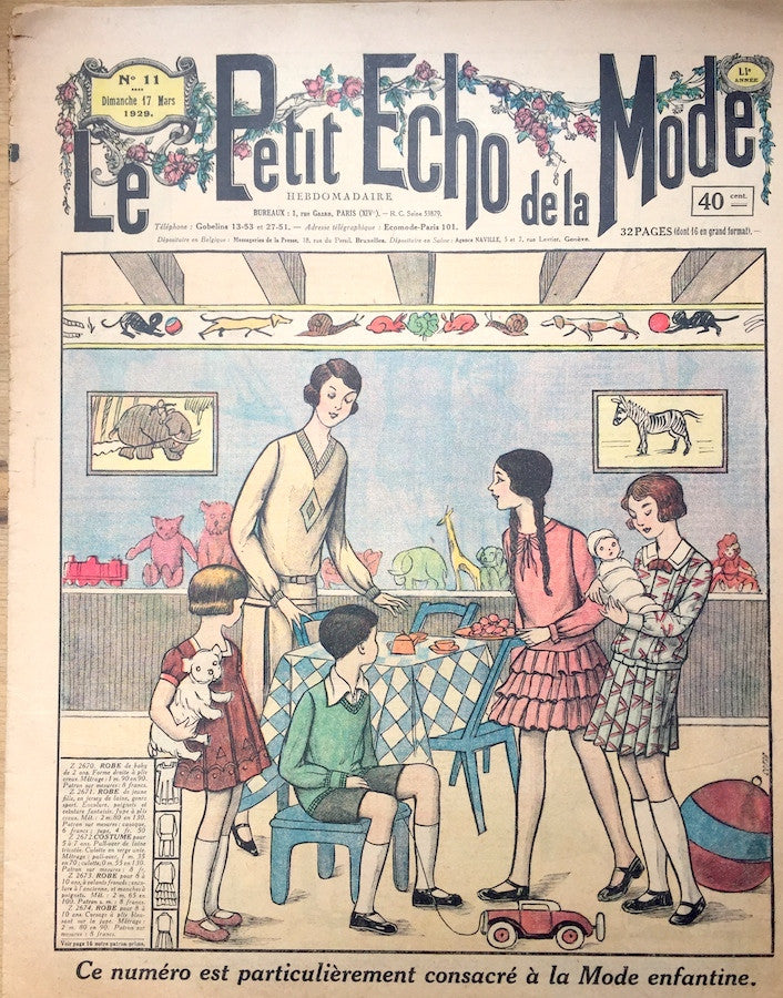 Gorgeous 1920s childrens clothes in March 1929 French Fashion Paper Le Petit Echo de la Mode