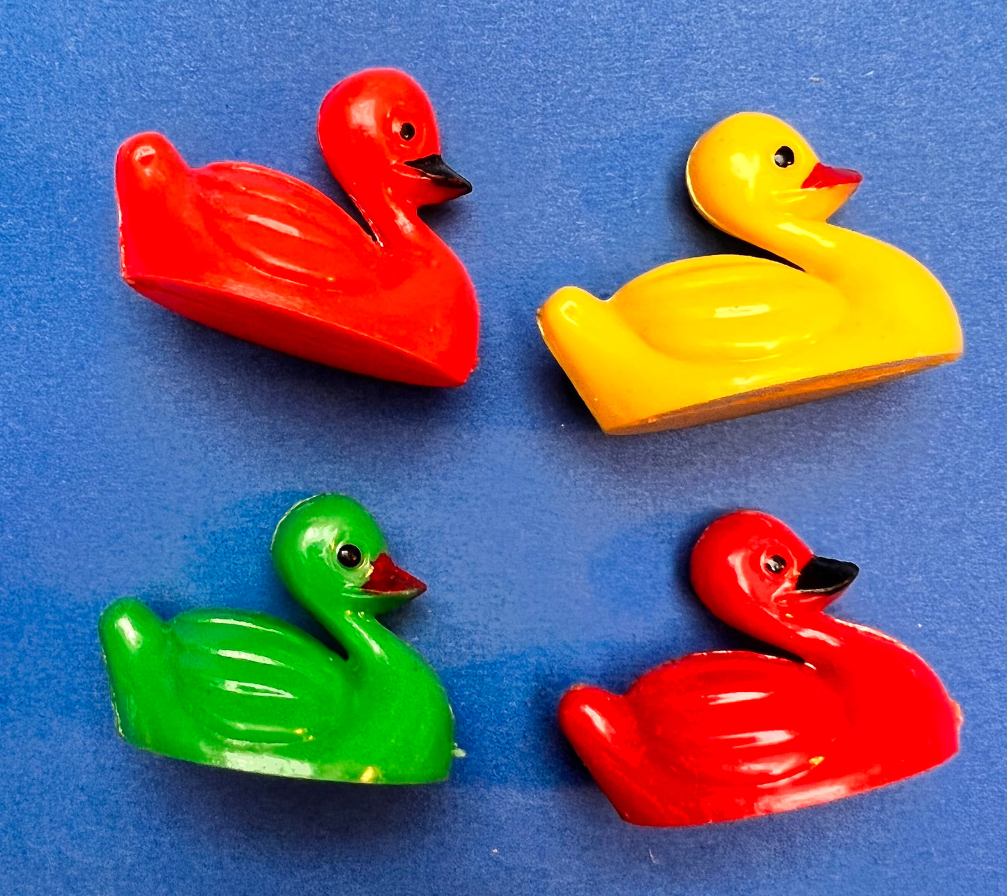 4 Cheeky Vintage Plastic Duck Rattles... They take NO Nonsense...