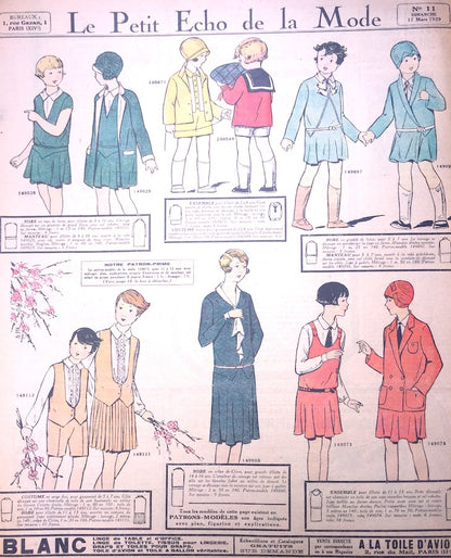 Gorgeous 1920s childrens clothes in March 1929 French Fashion Paper Le Petit Echo de la Mode