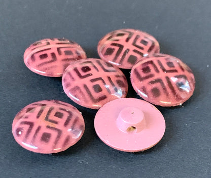 6  Vintage Italian 1.5cm Chalky Burgundy Buttons