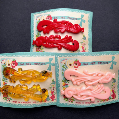 2 Flamboyant Vintage 1950s Hair Clips - Choice of 3 colours...