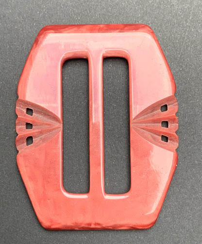 Plush Damask Pink 1940s 6cm French Belt Buckle for 4cm Belt.