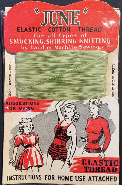 Evocative Mint Condition 1940s Elastic Thread Display Card