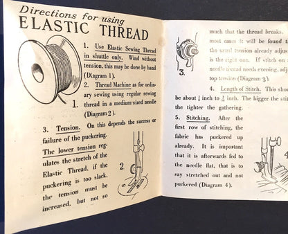Evocative Mint Condition 1940s Elastic Thread Display Card