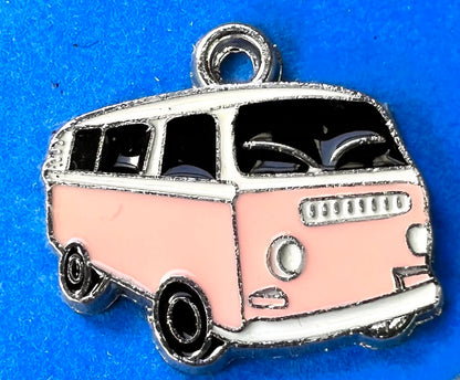 2cm Enamel VW Campervan Charm - Pink or Blue