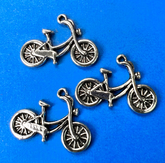 3 Bike Charms / Pendants - 2.8cm long