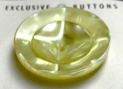 2 Big 3.5cm Glowing Sunny Yellow Vintage Lucite Buttons