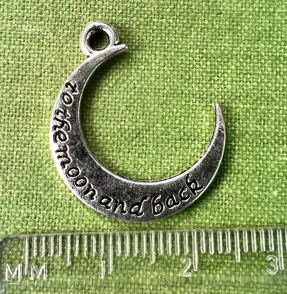 3 "To The Moon And Back" Crescent Moon 2.2cm Charms